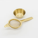 Tea Strainer and cup - Gold